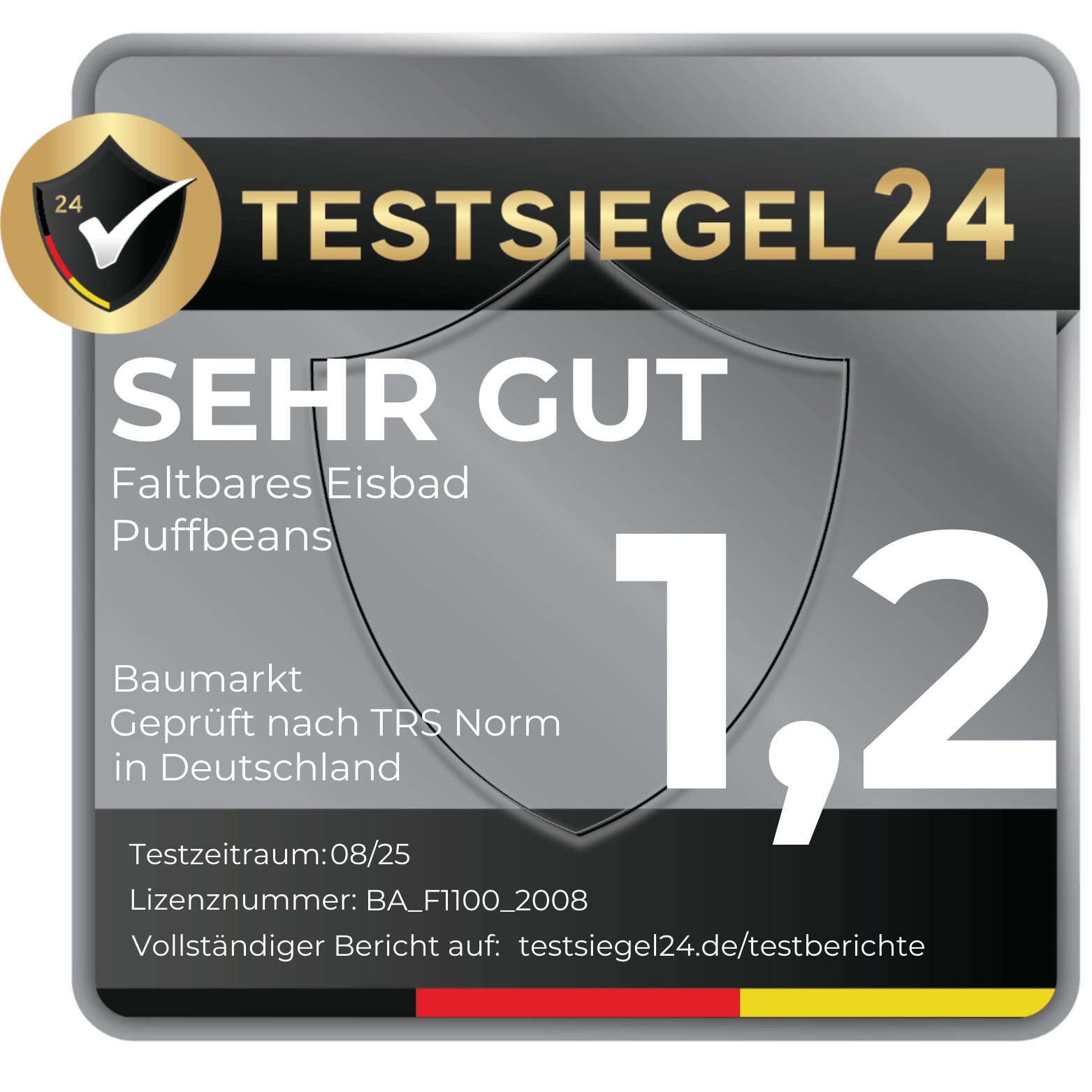 Label: Testsiegel mit Note 1,2